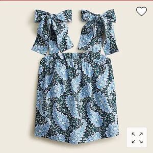 J. Crew collection tie-shoulder tank in Ratti Pacific paisley. Size XL.